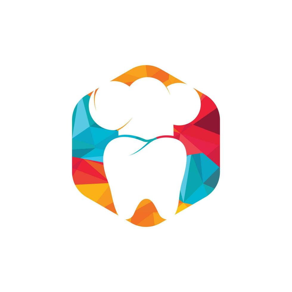 plantilla de diseño de logotipo de vector de chef dental. icono de vector de sombrero de chef y diente.