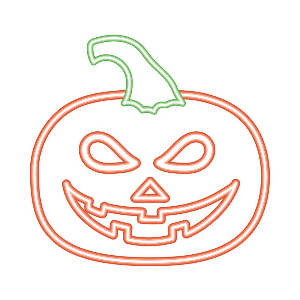 halloween pumpkin neon vector