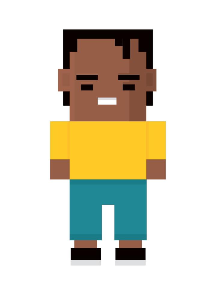 afro man pixel 8 bit vector