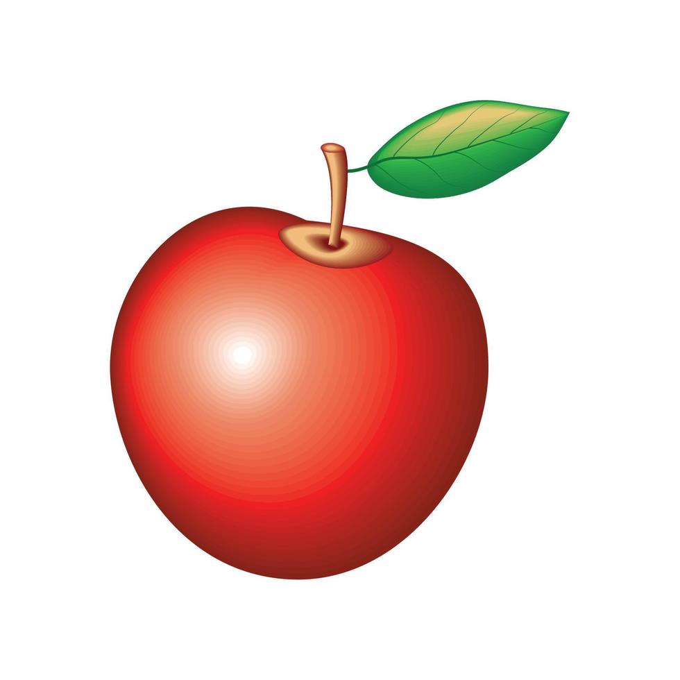 manzana de fruta realista vector