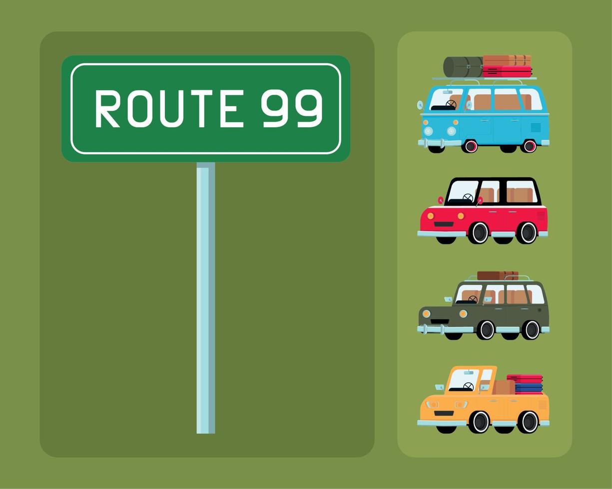 icons set road trip vector