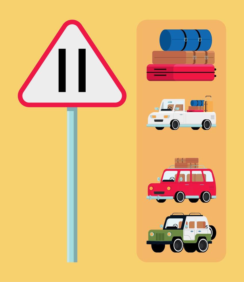 road trip vehicles vector