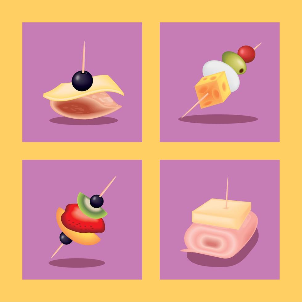 appetizers delcious food vector