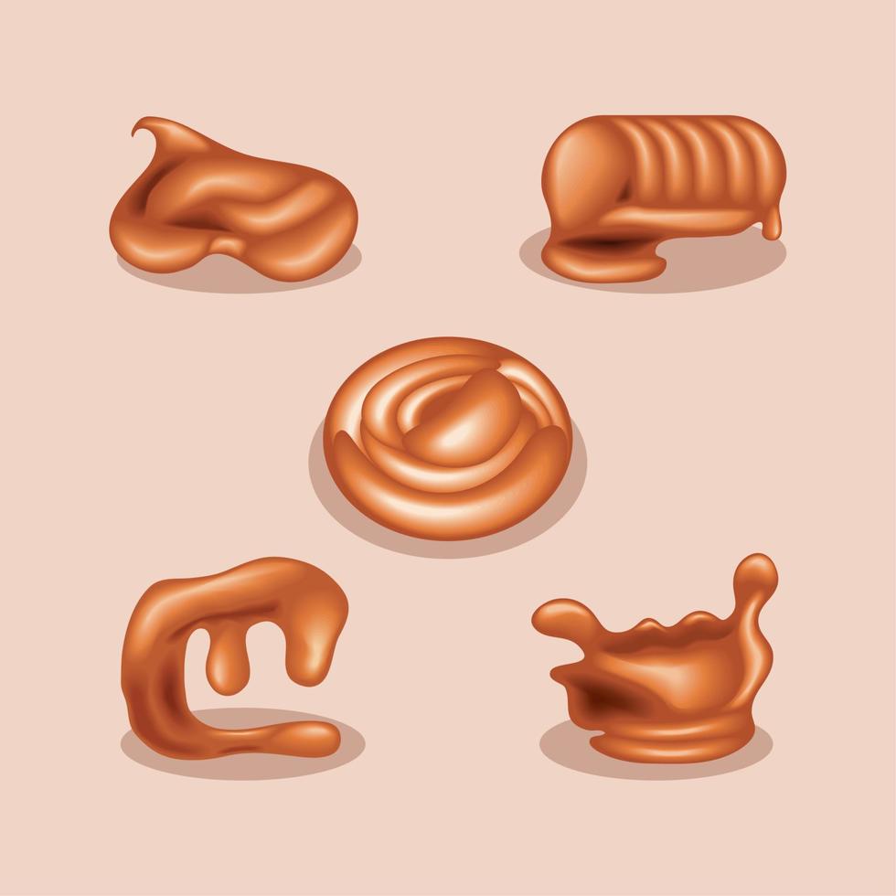 icons caramel candies glazed vector