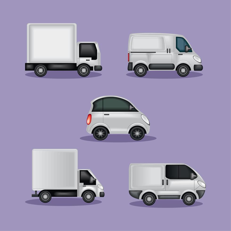 car vehicles mockup vector