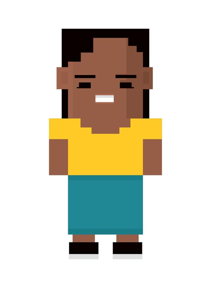 little girl pixel 8 bit vector