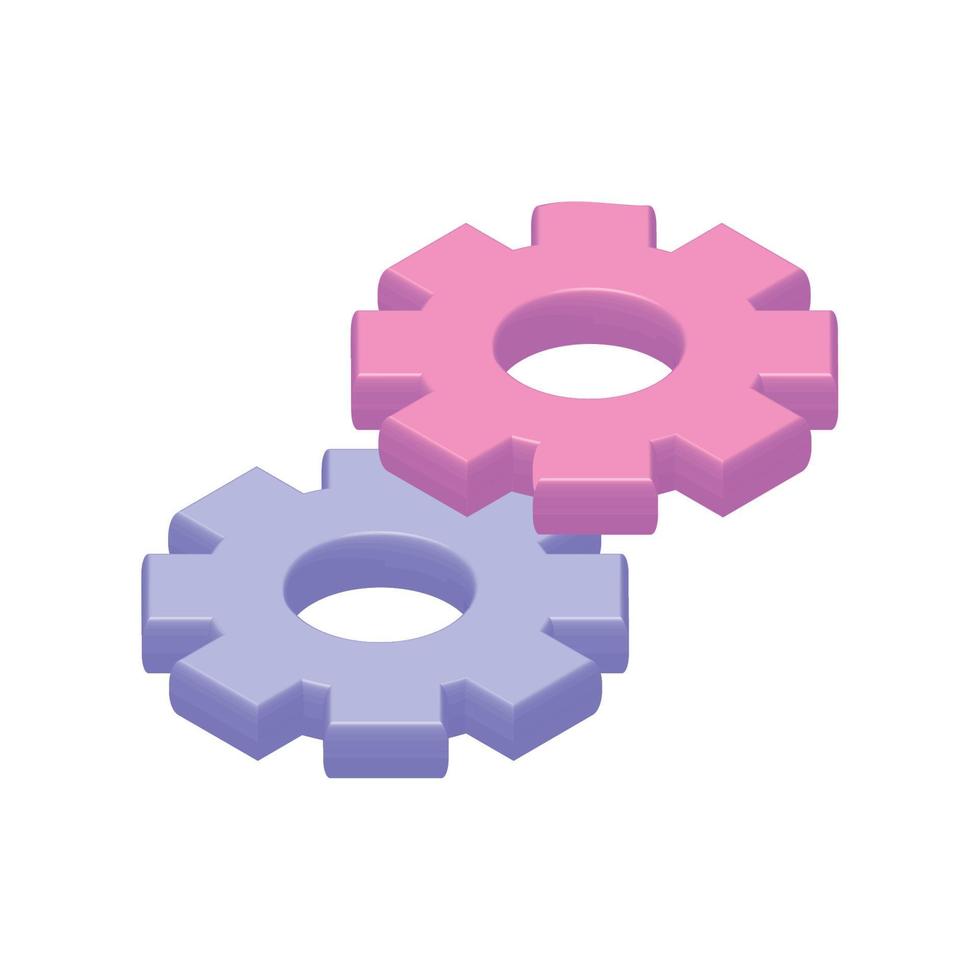 isometric gears icon vector