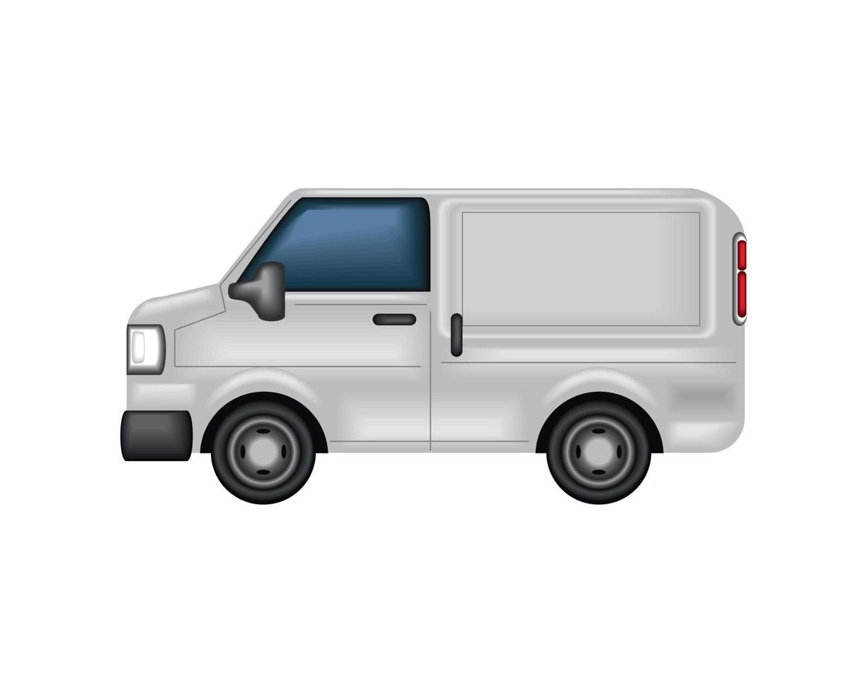 van car isolated mockup vector