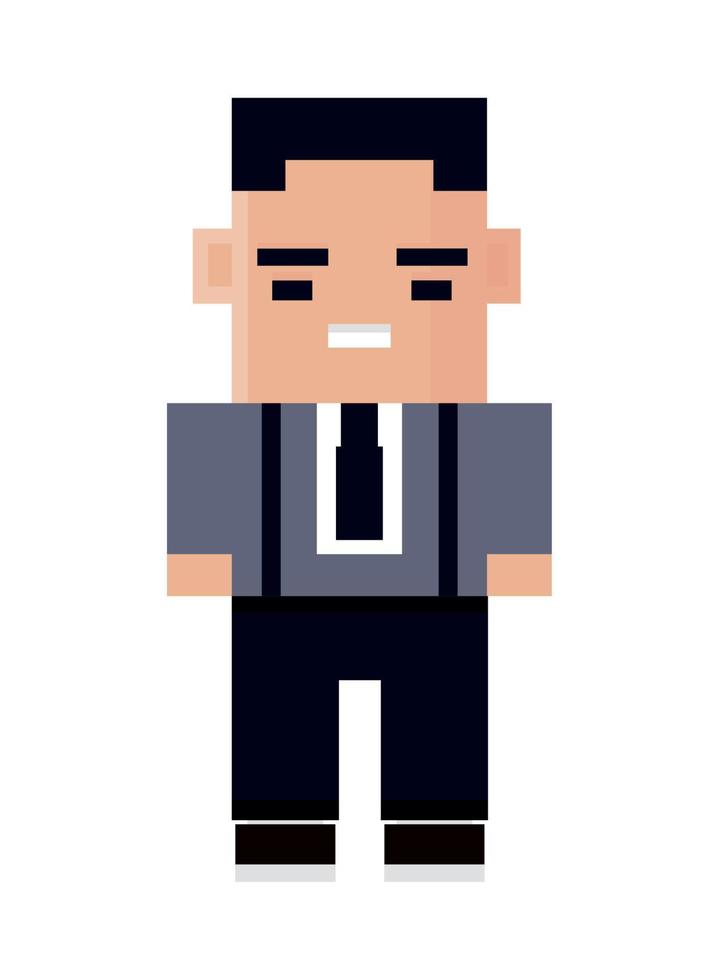 hombre carácter píxel 8 bits vector