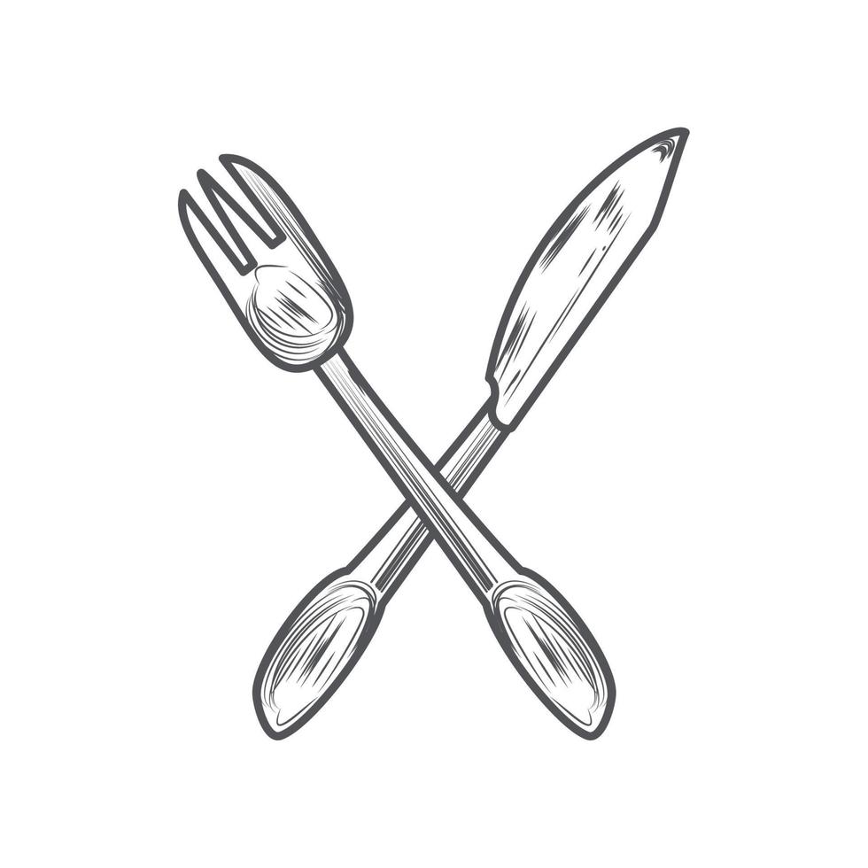 knife and fork cutlery vector