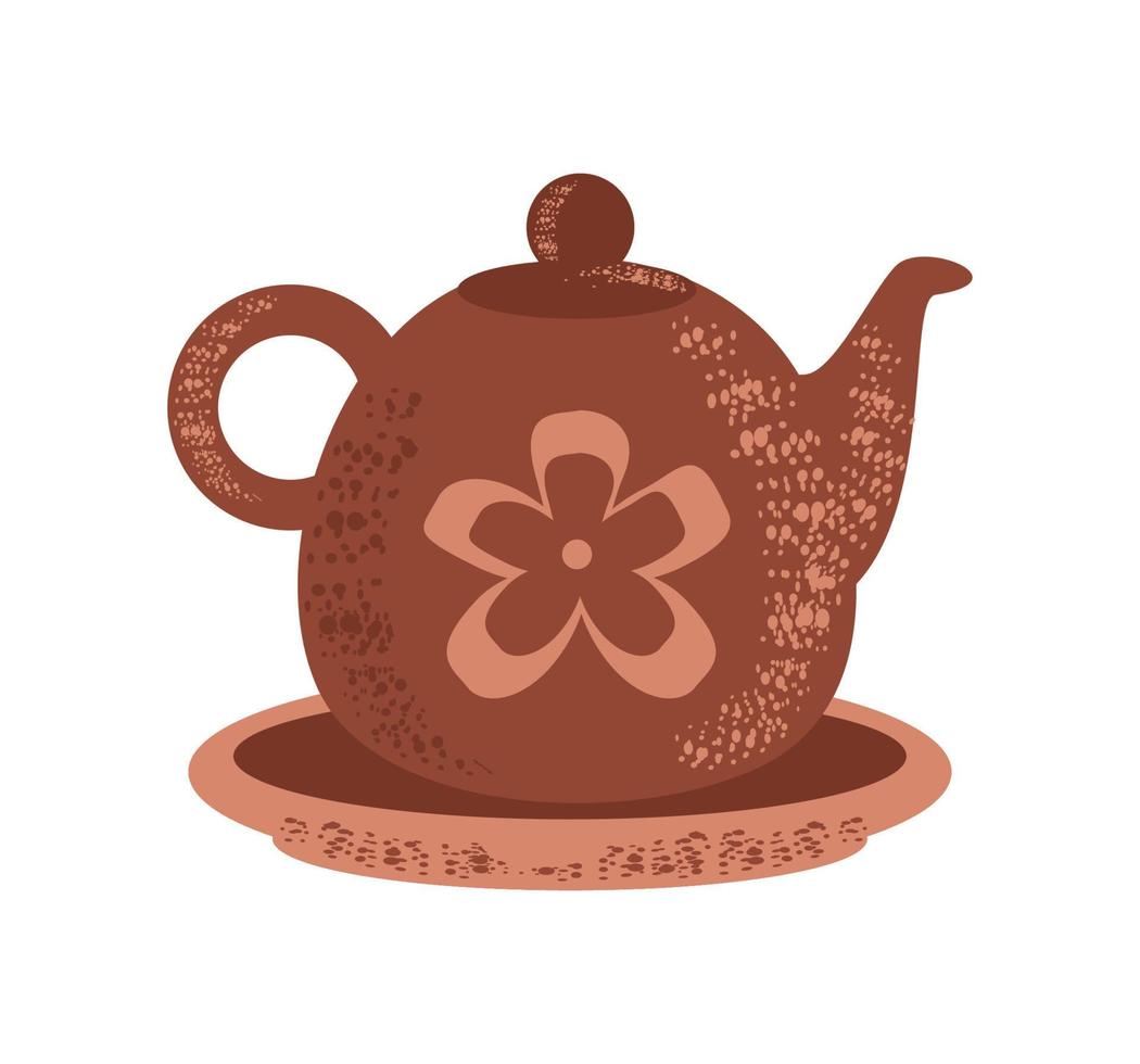 teapot with flower vector