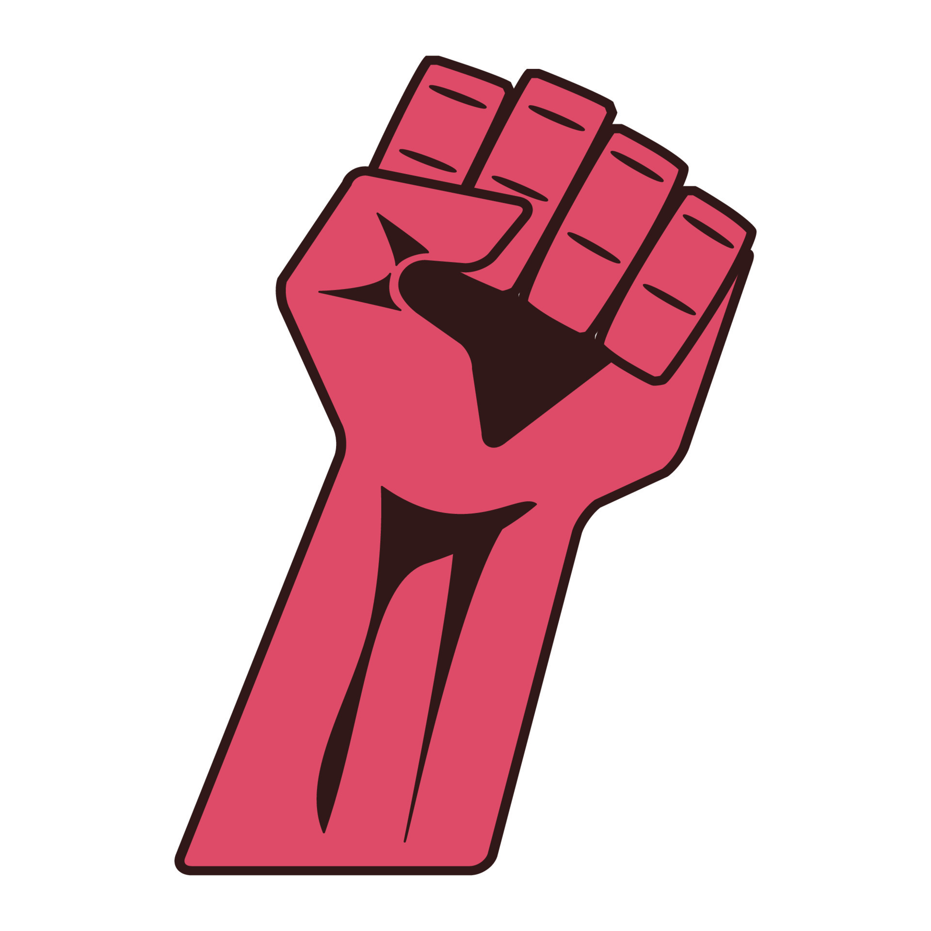 A red clenched fist. A symbol of struggle and protest. 11407684 Vector