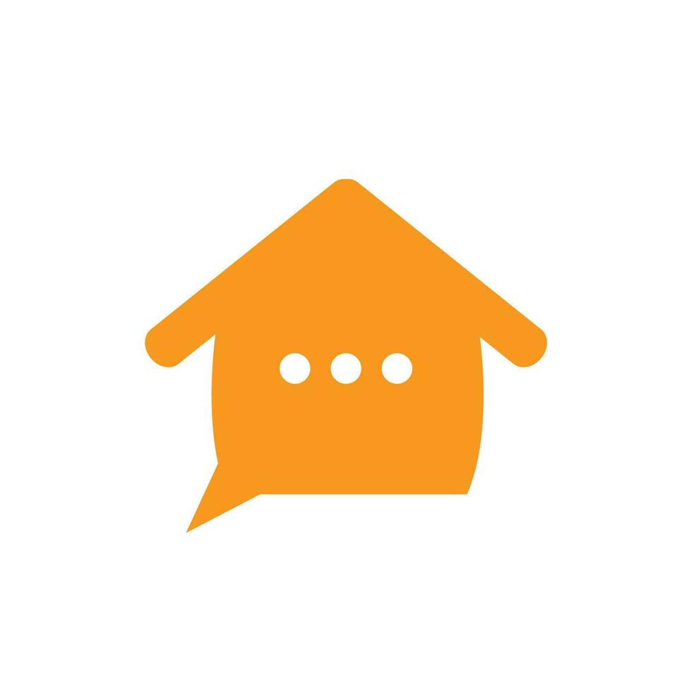 Chat home vector logo design. Speak home logo design template.