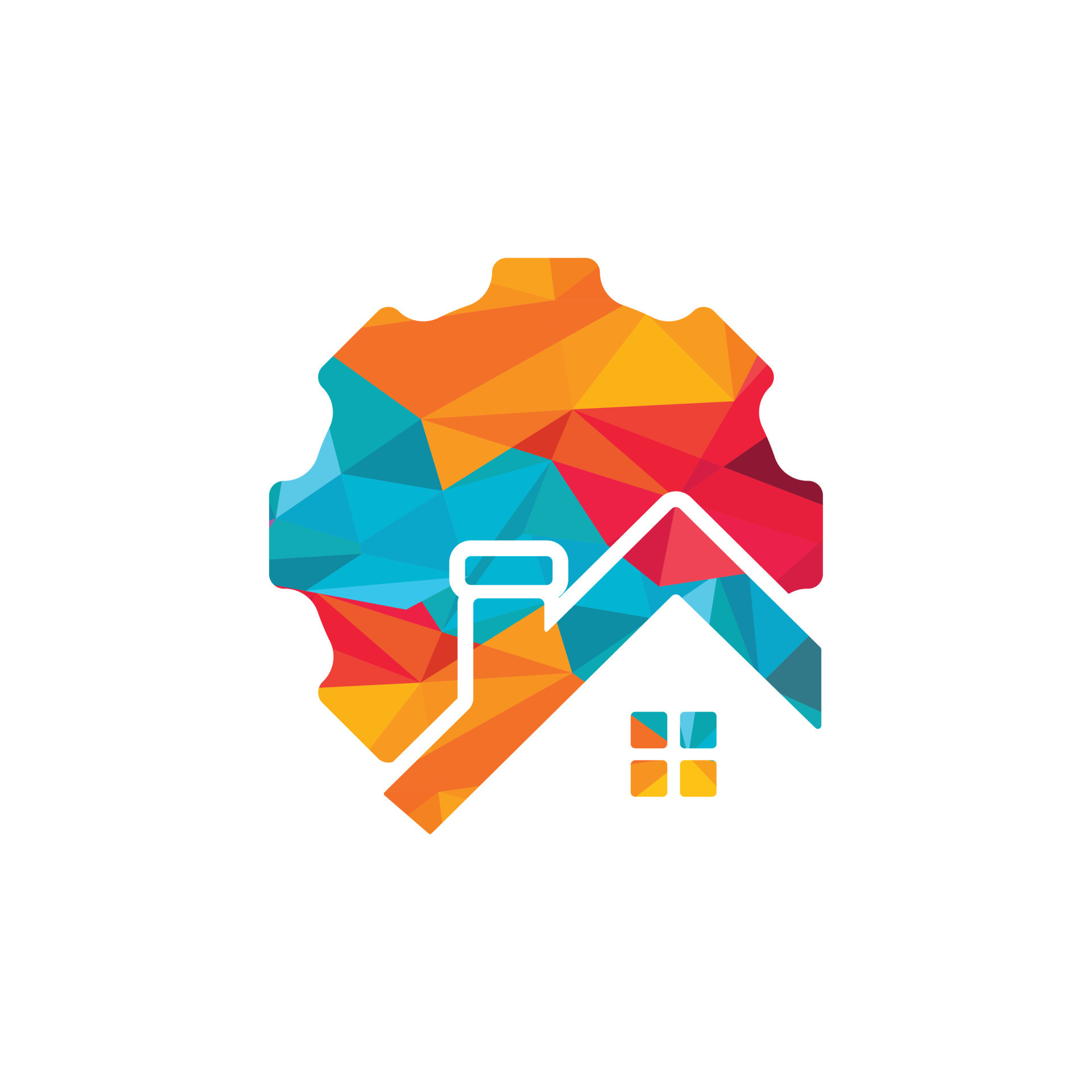 Gear house vector logo design. Gear home technology Logo design