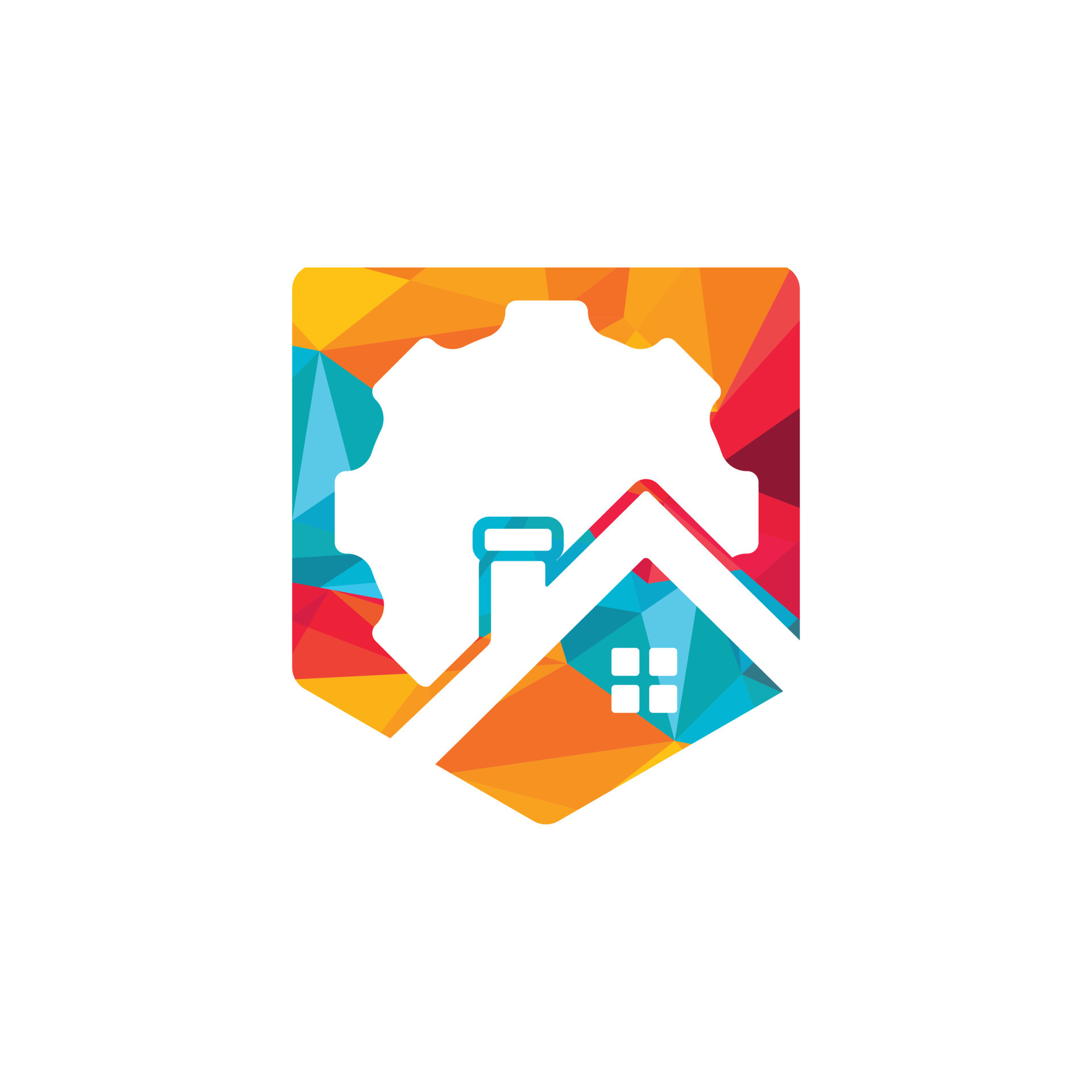 Gear house vector logo design. Gear home technology Logo design