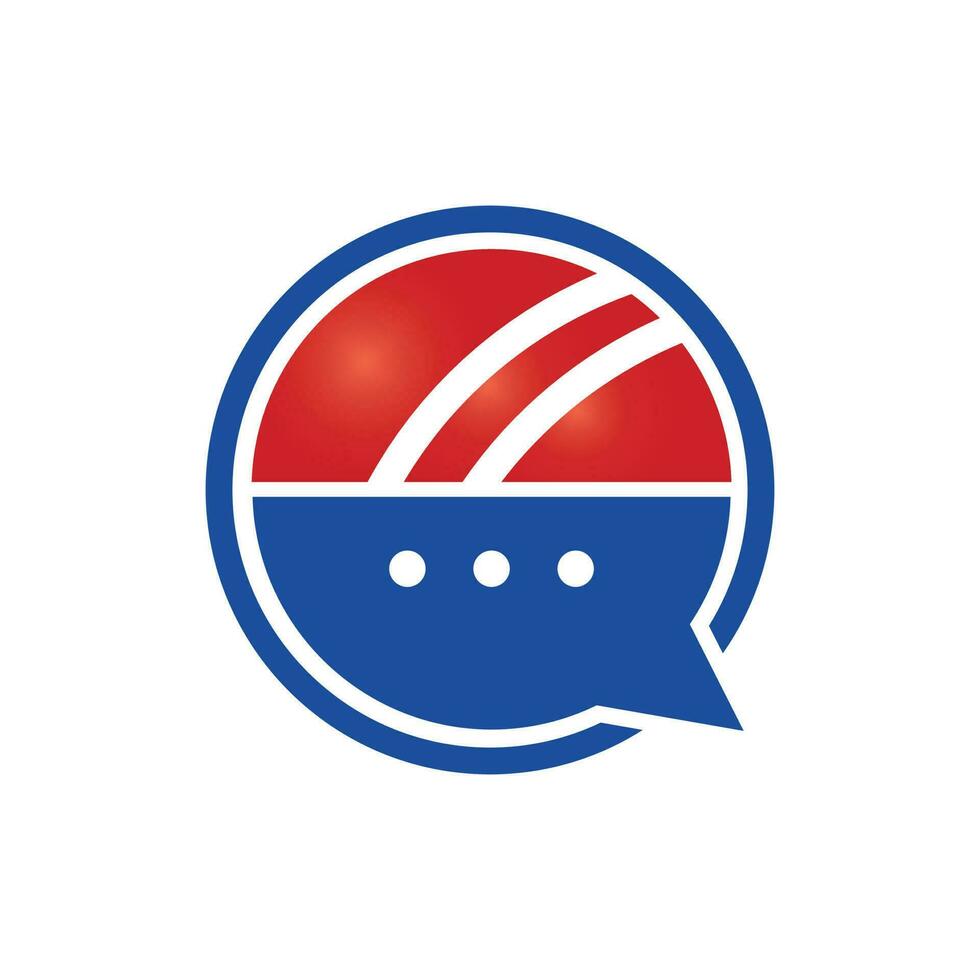 Chat cricket vector logo design. Cricket talk logo concept.