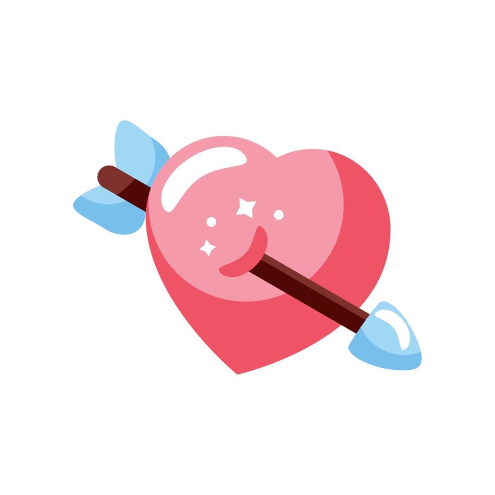 love heart pierced by arrow vector