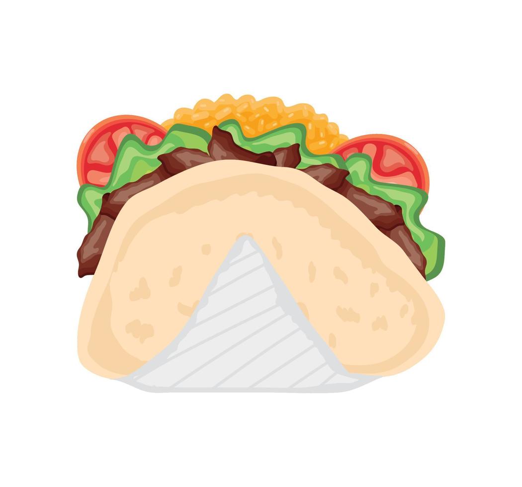 taco comida mexicana vector