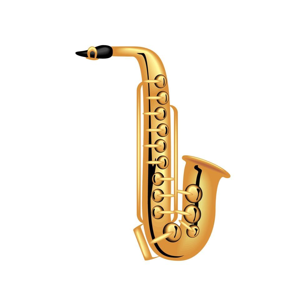 instrumento de saxofón realista vector