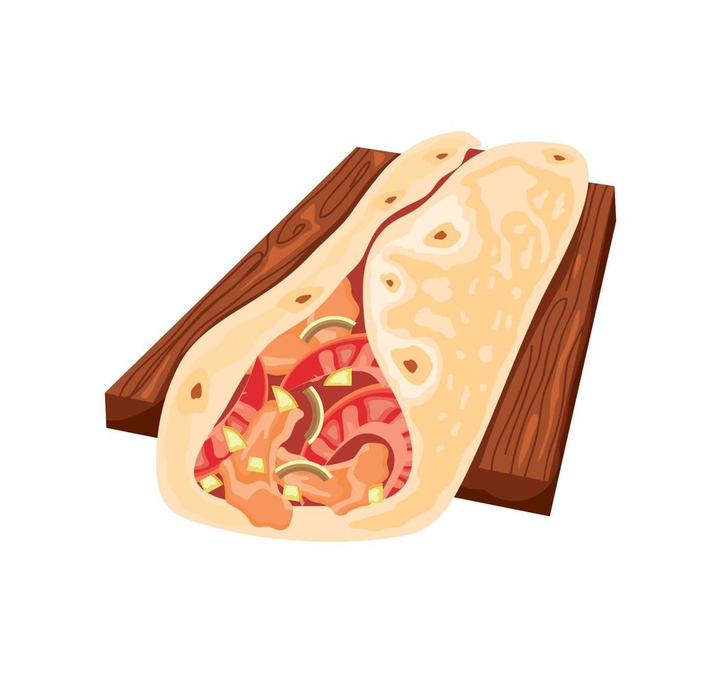 taco in a wooden vector