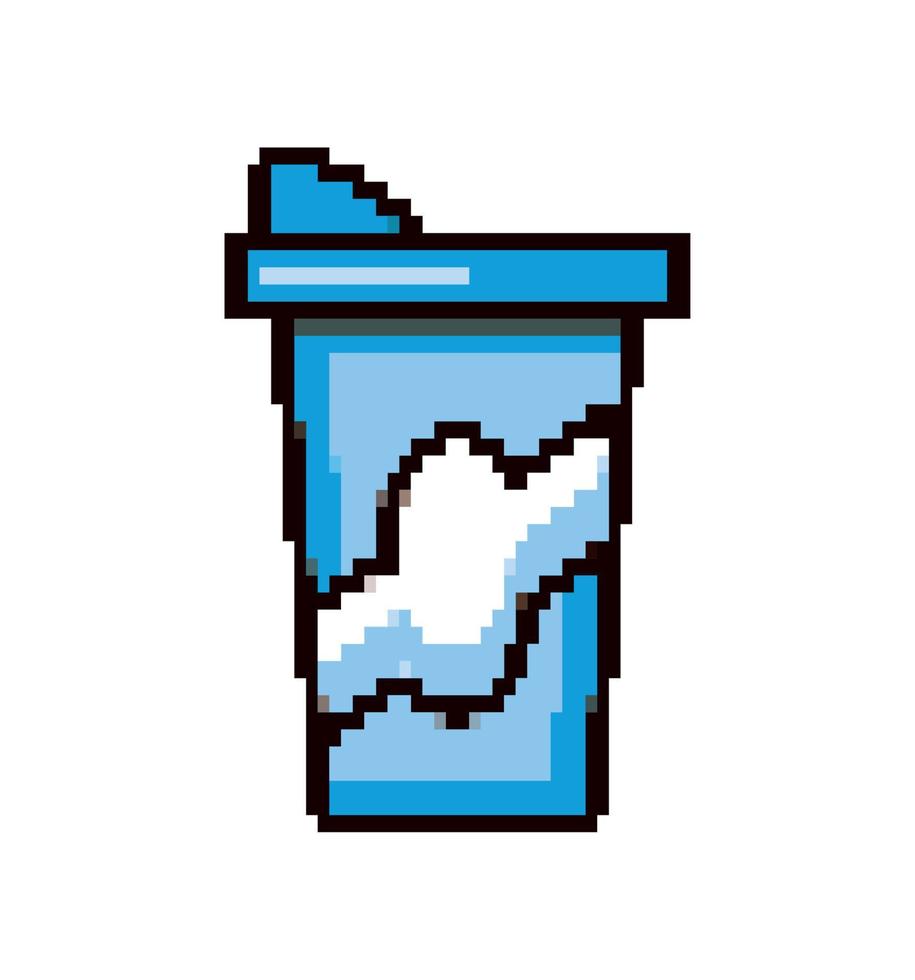 beverage cup pixel art vector