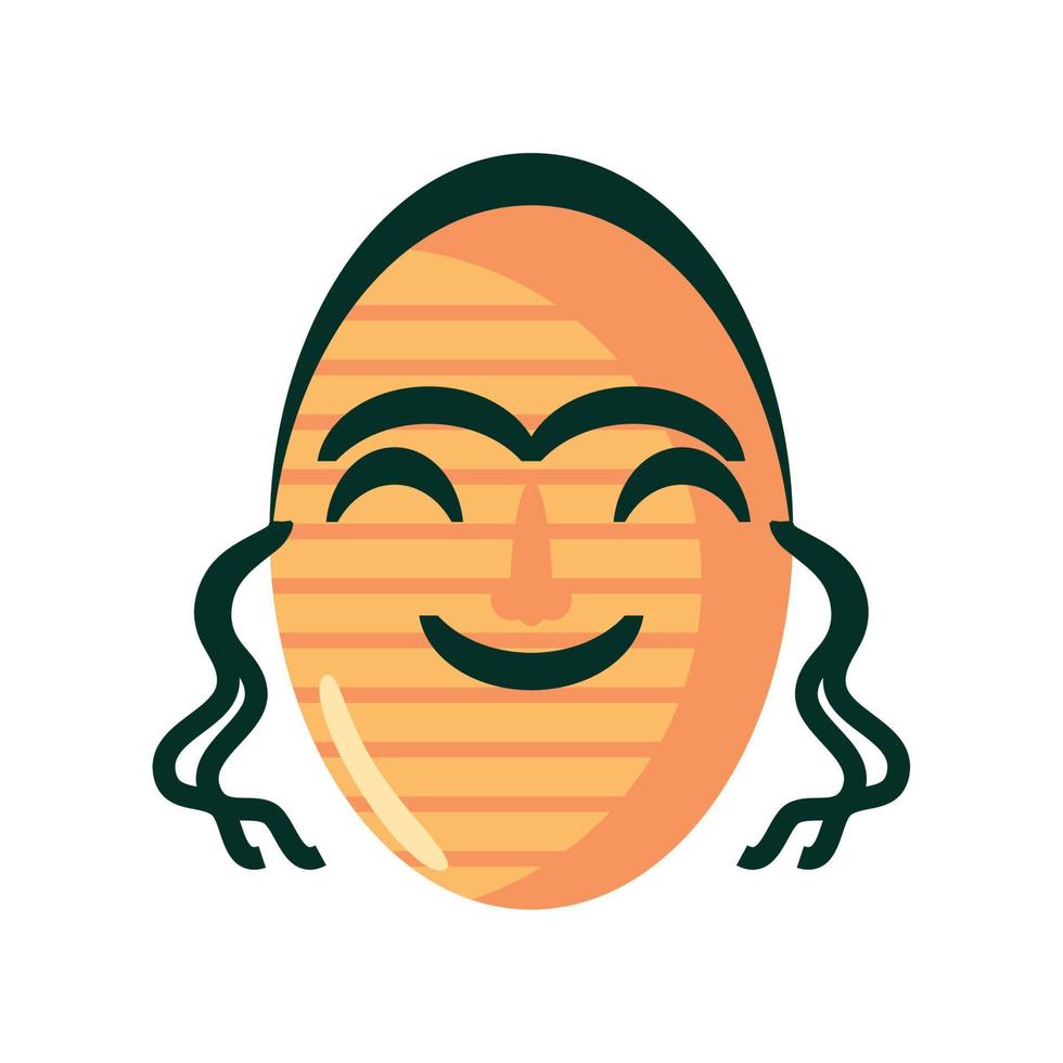 korean male theater mask vector