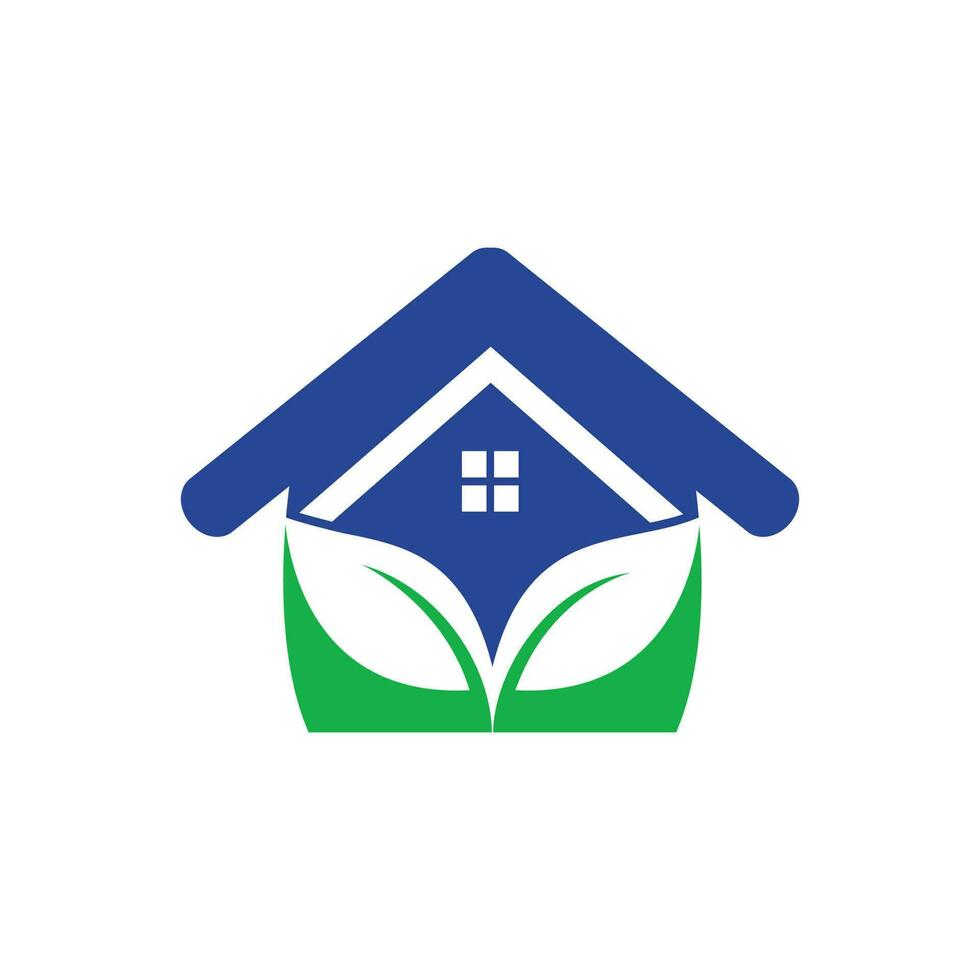 Green eco home logo design. Creative green house concept logo design template. vector