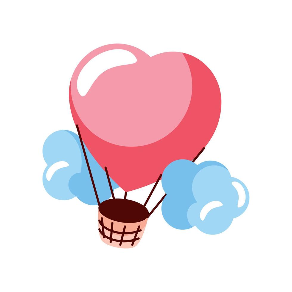 romantic hot air balloon vector