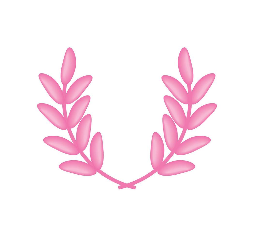 pink branch leaves vector