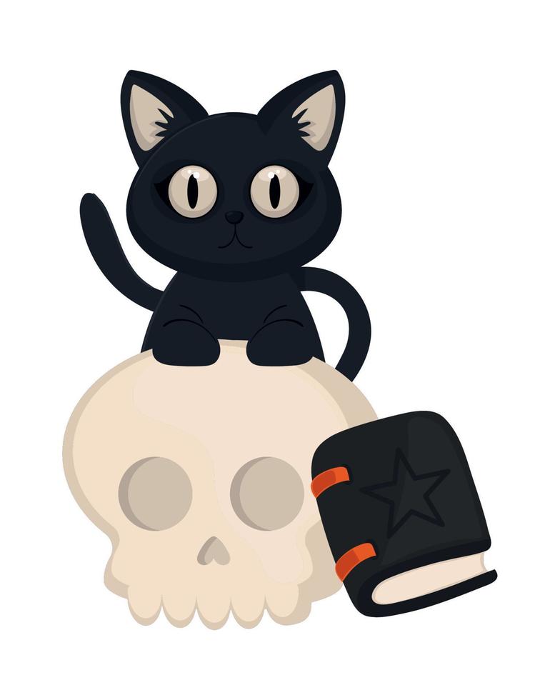 dibujos animados de gato de halloween vector