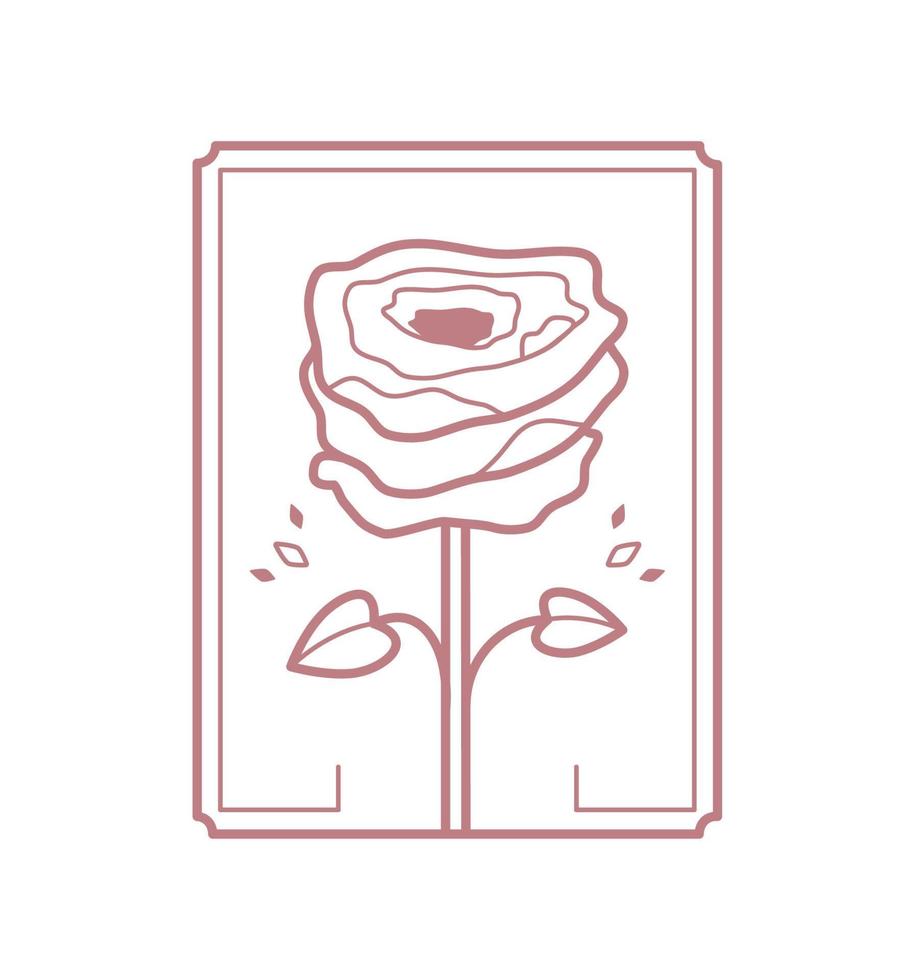 flower rose label vector