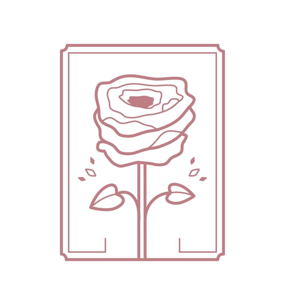 flower rose label vector