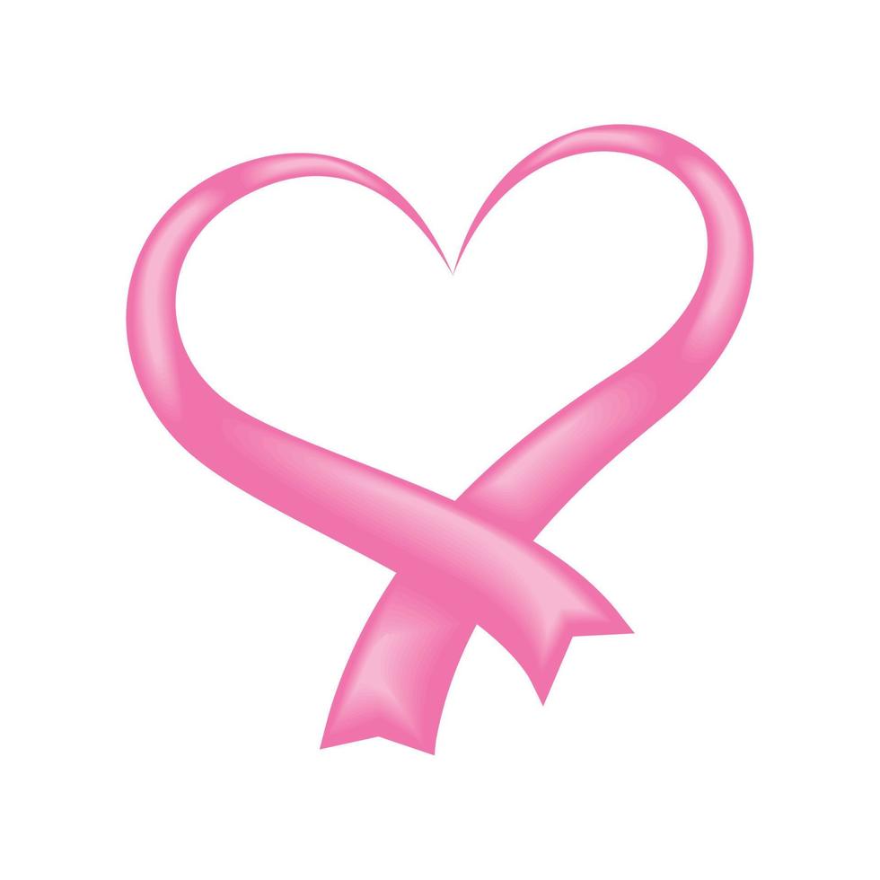 breast cancer heart ribbon vector