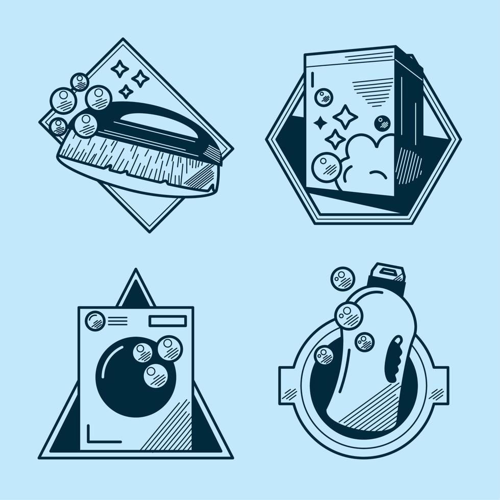 laundry products icons vector
