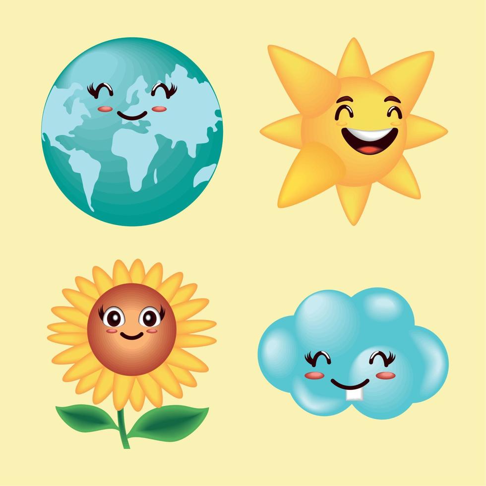 world smile day, icon set vector