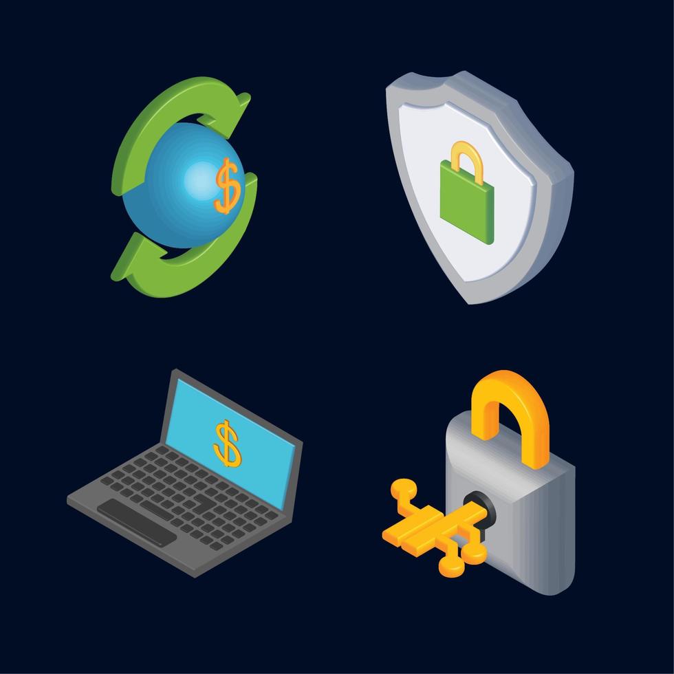 icon collection fintech vector