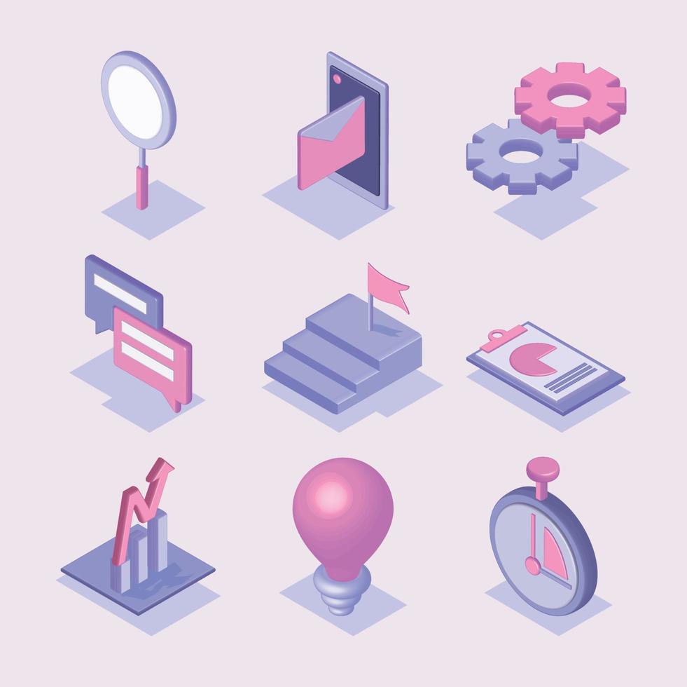 isometric start up vector