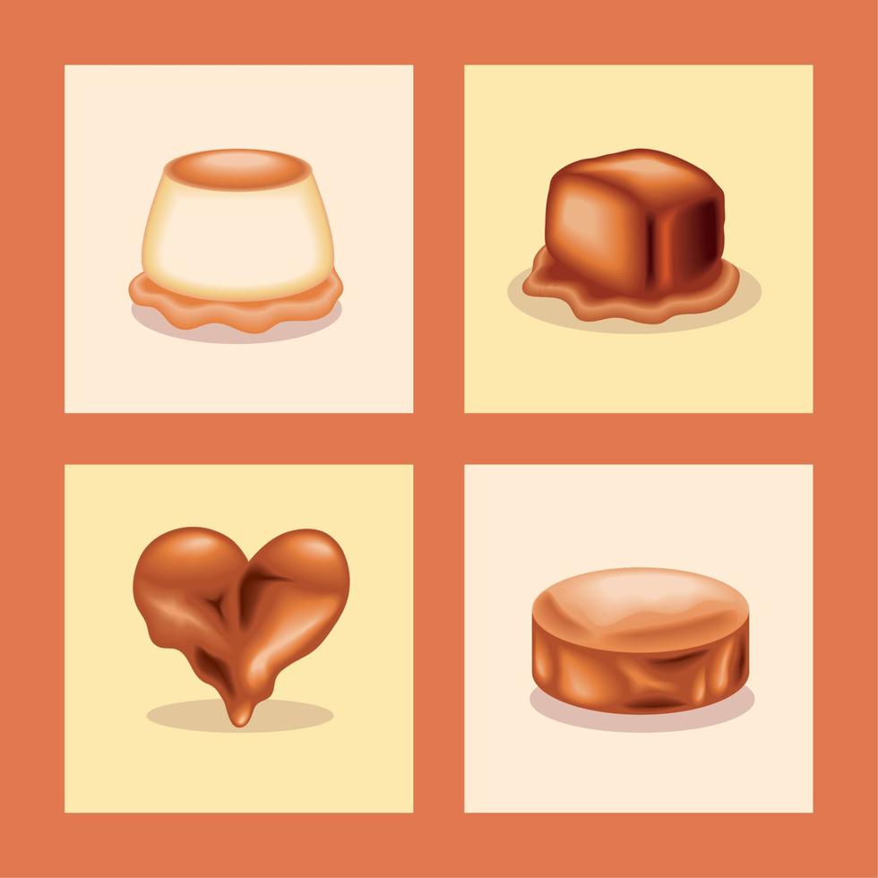 conjunto de caramelo dulce realista vector