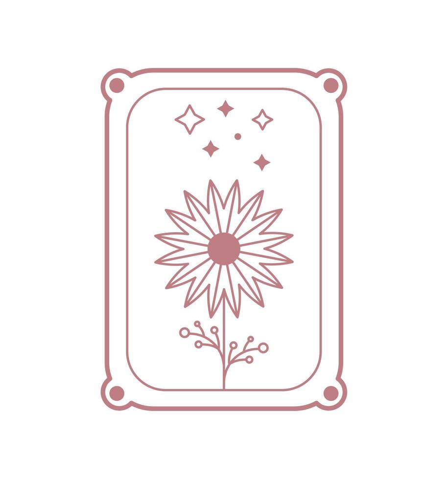 beauty floral line badge vector