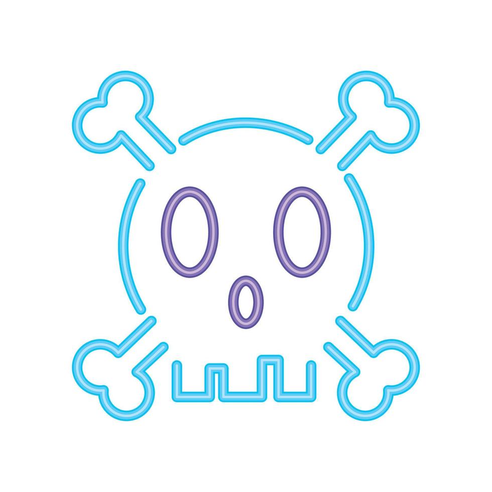 halloween skull neon vector