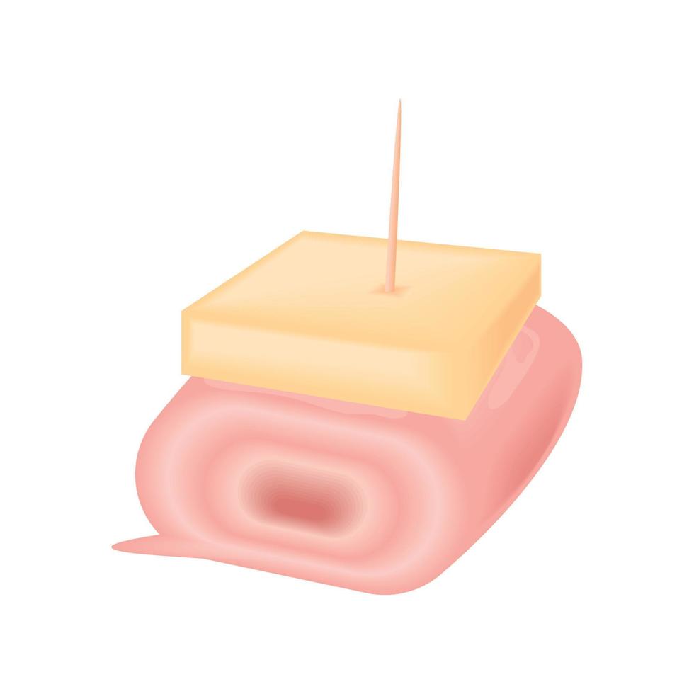 appetizer ham and cheese vector