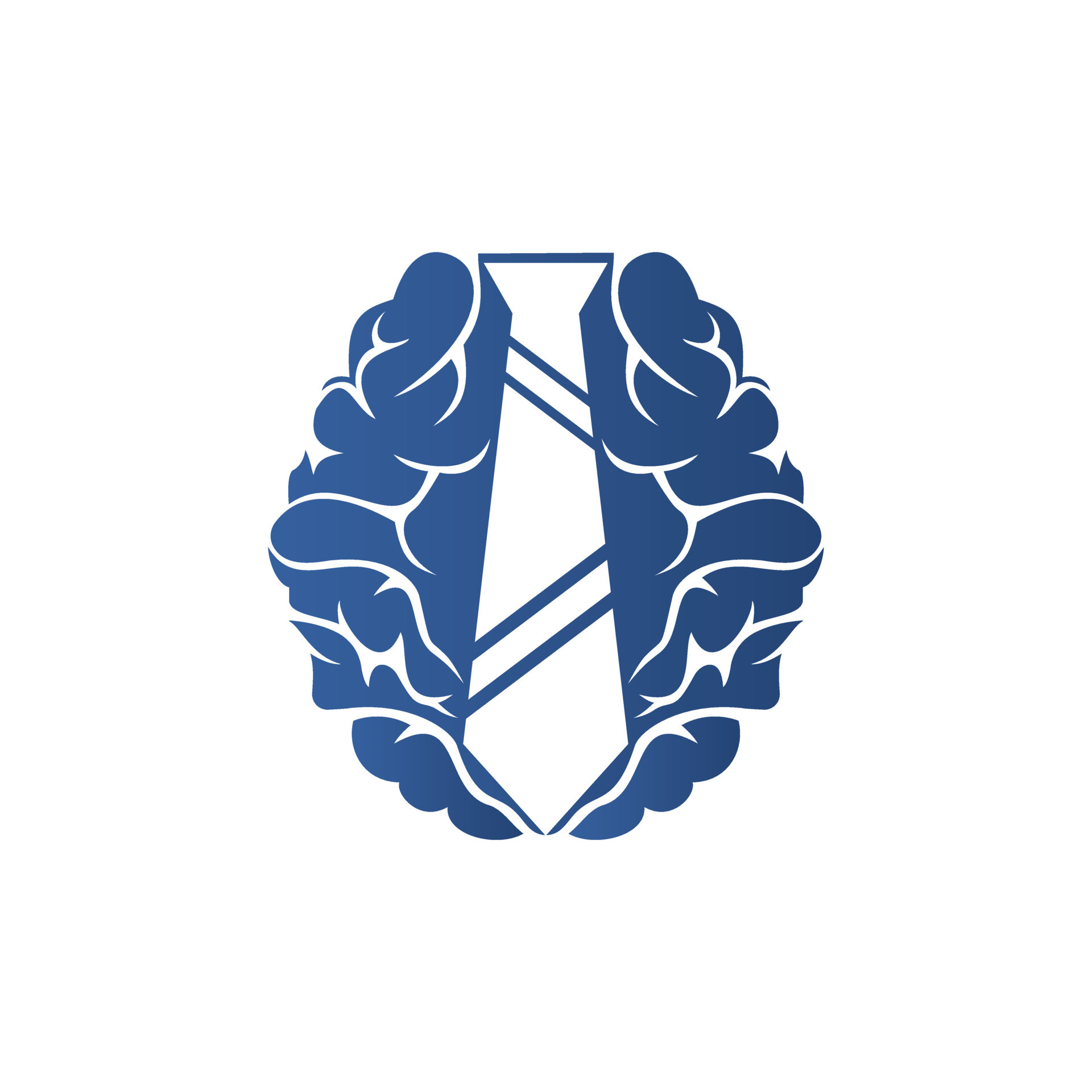 Smart job idea vector logo design concept. Brain and tie icon logo