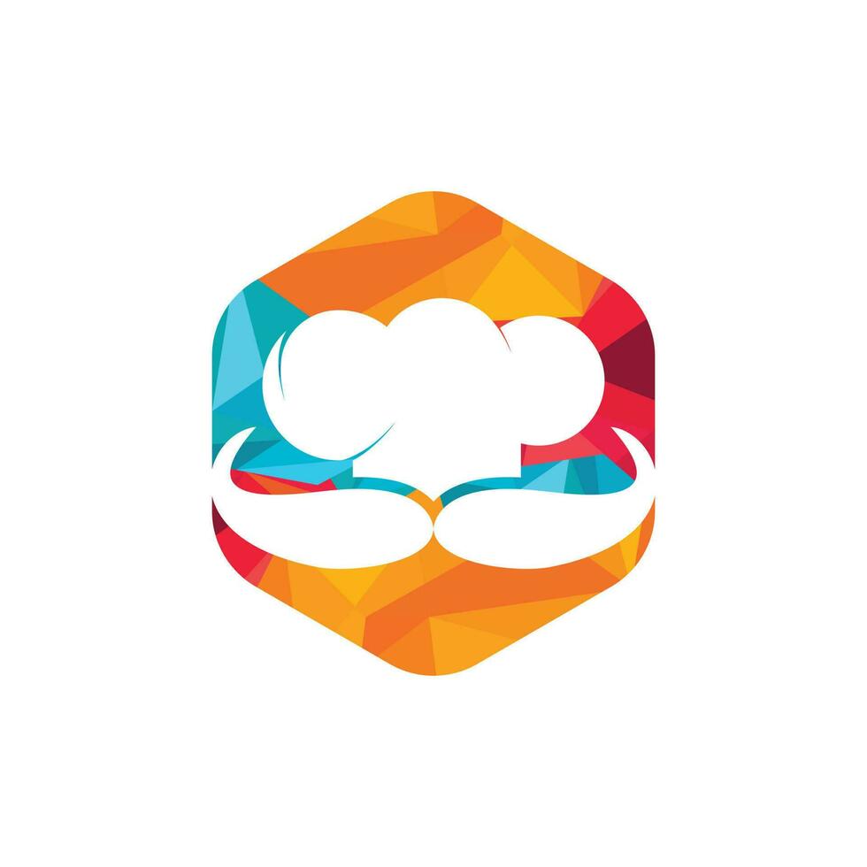Mister Chef vector logo design template. Chef cap and mustache icon design.