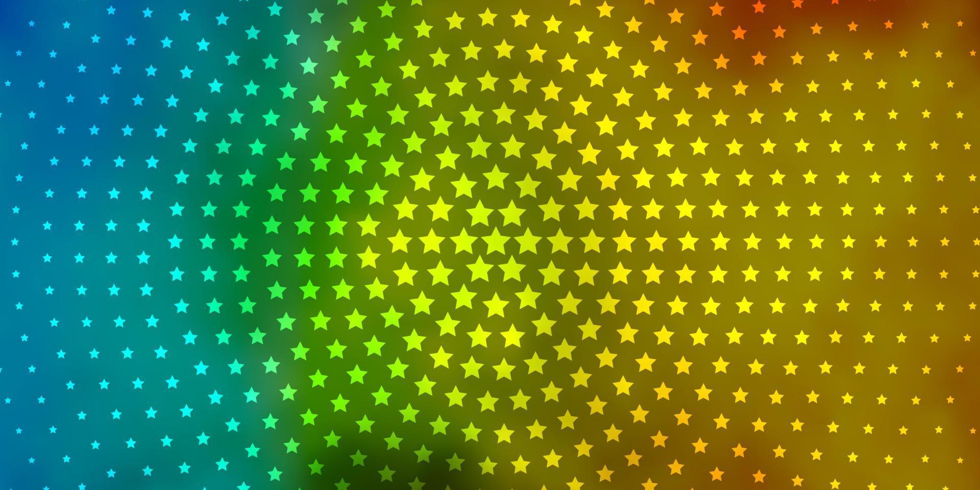 patrón de vector azul claro, amarillo con estrellas abstractas.