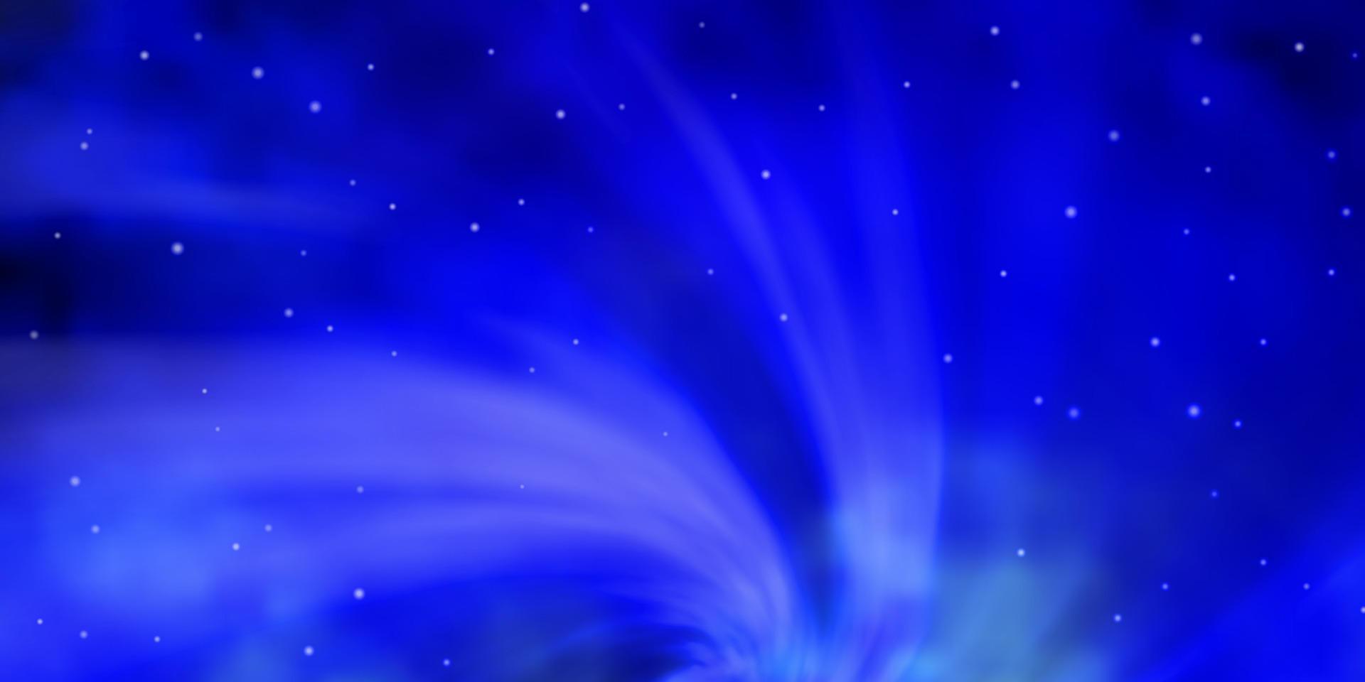 Dark BLUE vector background with colorful stars.