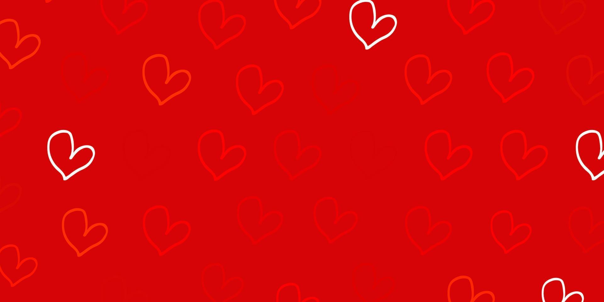 Light Red, Yellow vector backdrop with sweet hearts.