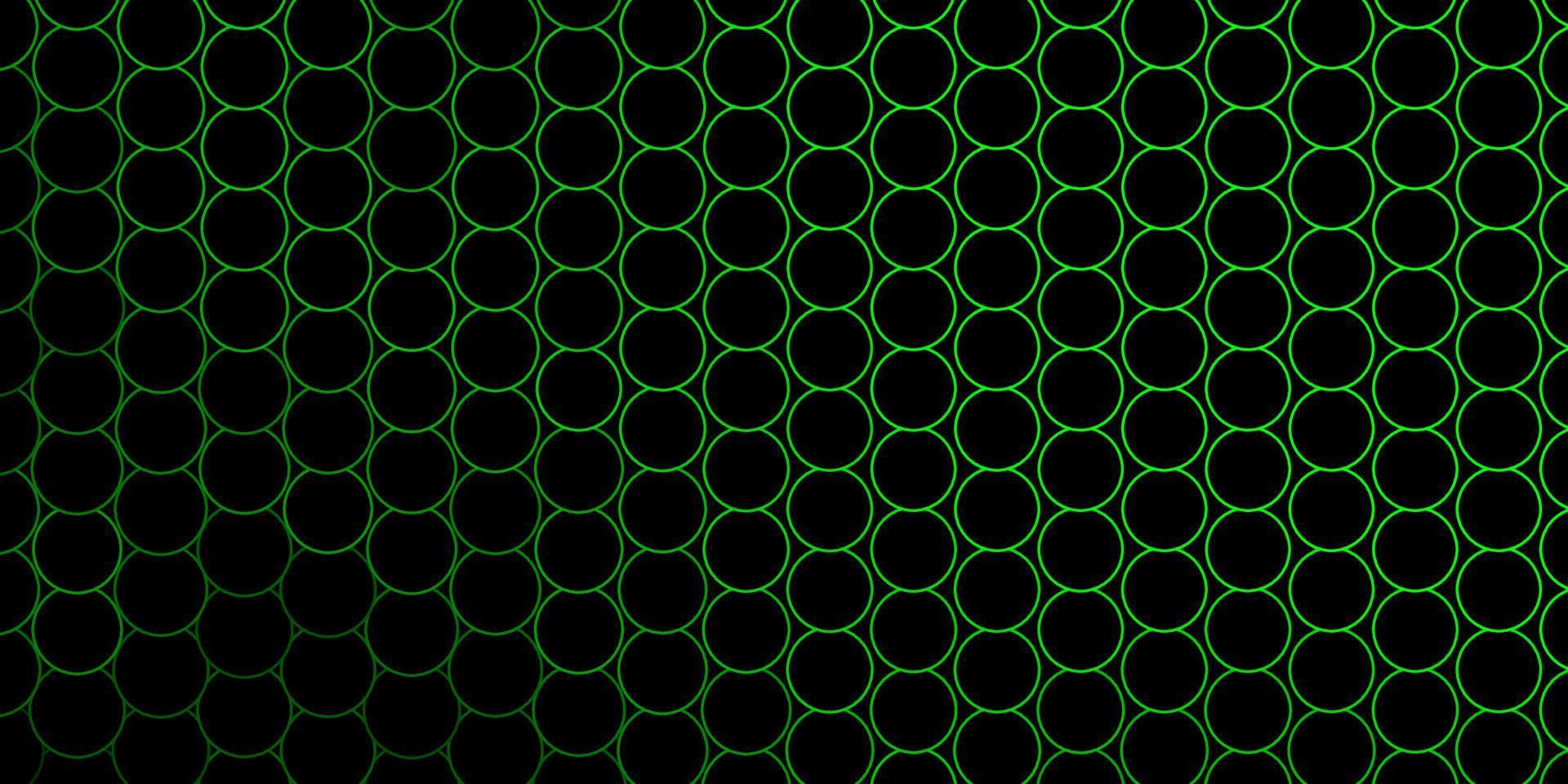 Dark Green vector texture with disks.