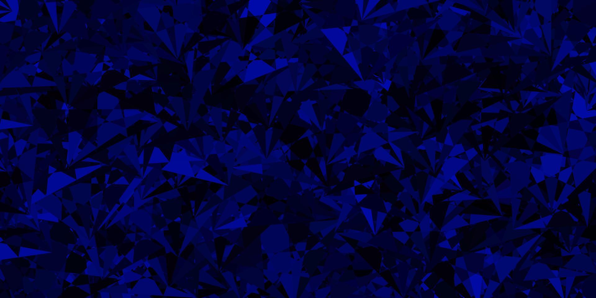 Dark BLUE vector background with triangles.