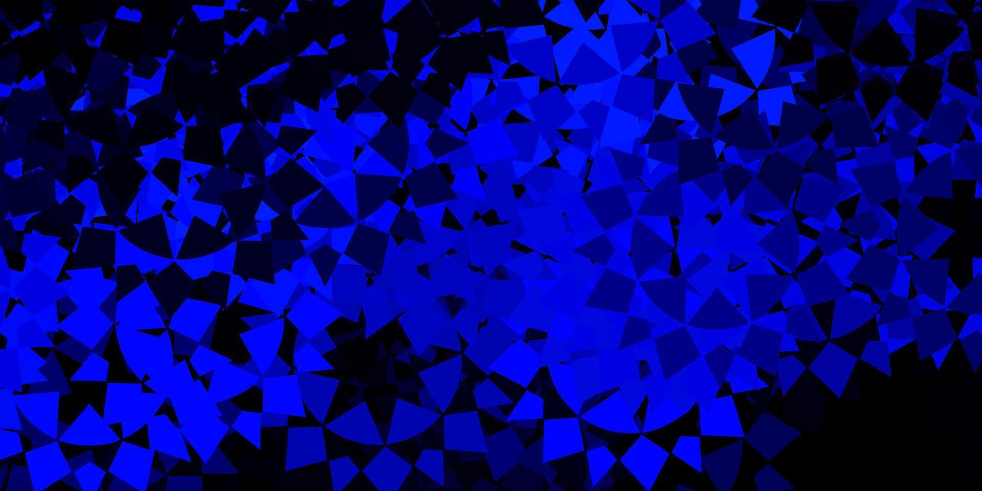 Dark blue vector backdrop with triangles, lines.