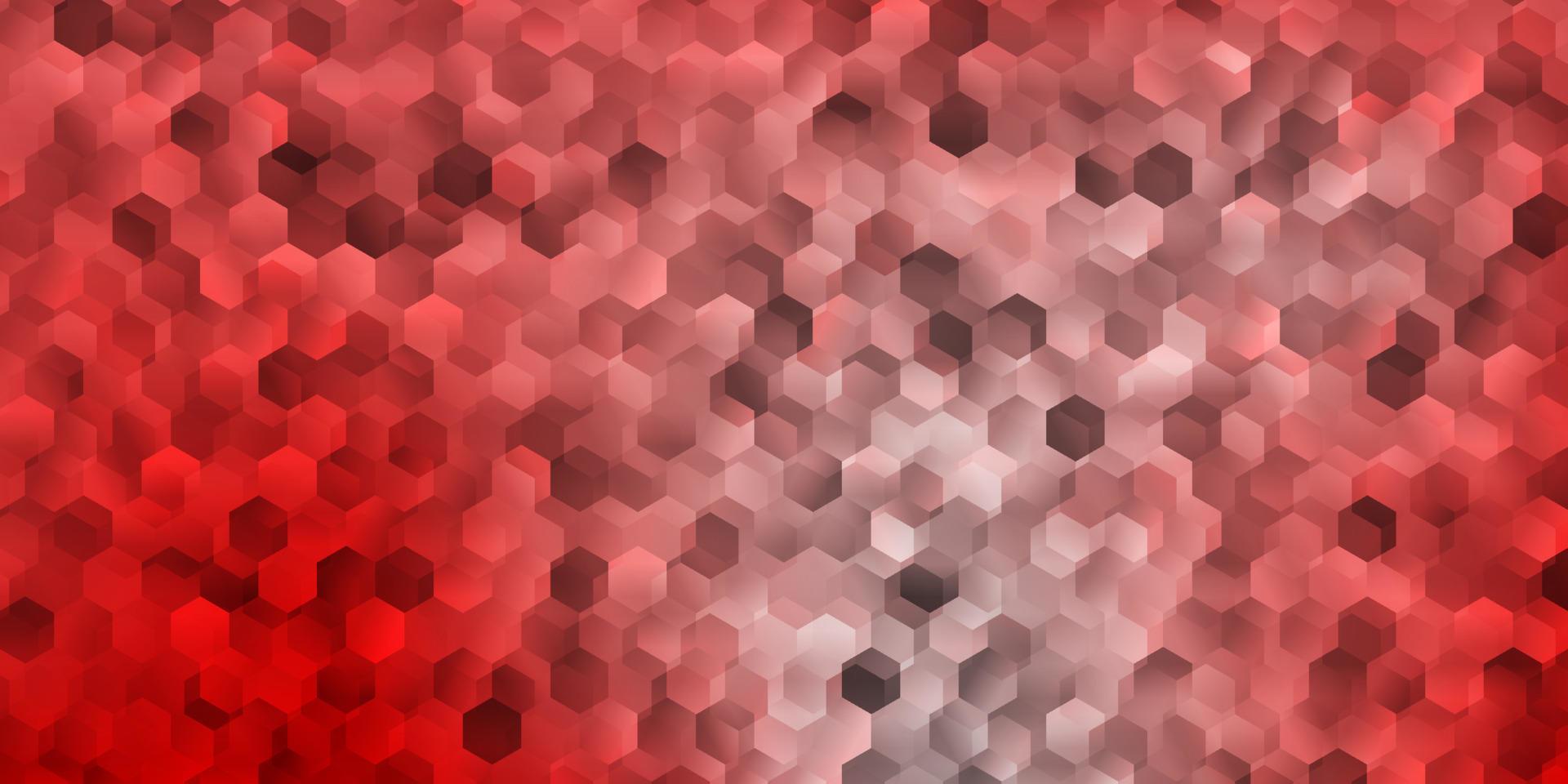 Light red vector background with hexagonal shapes.